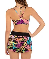 Hurley Juniors Max Tropic Dance Scoop Neck Bikini Top Pull On Board Shorts
