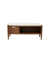Ink+Ivy 42" Arcadia Wide Accent Wood Bench with Storage and Upholstered Cushion
