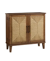 Ink+Ivy 36" Seagate Wide Handcrafted Sea Grass 2-Door Wood Accent Chest