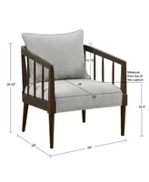 Madison Park 29" Josefine Wide Spindle Accent Armchair with Removable Back Pillow