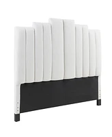 Martha Stewart Collection 78" Hamilton Wide Fabric Channel Tufted King Headboard