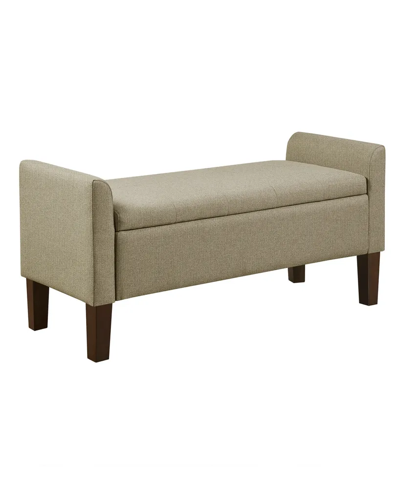 510 Design 44" Blaire Wide Fabric Flip-Top Upholstered Storage Bench