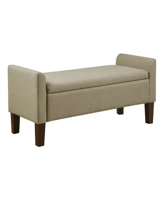 510 Design 44" Blaire Wide Fabric Flip-Top Upholstered Storage Bench