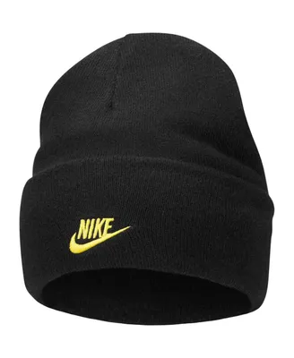 Youth Boys and Girls Nike Black Reversible Smiley Tall Peak Cuffed Knit Hat