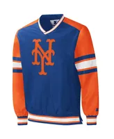 Men's Starter Royal New York Mets Yardline V-Neck Pullover Windbreaker