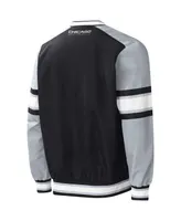 Men's Starter Black Chicago White Sox Yardline V-Neck Pullover Windbreaker