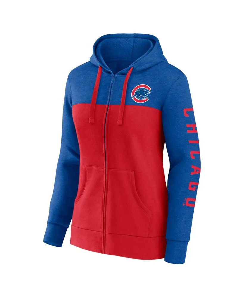 Women's Fanatics Royal, Red Chicago Cubs City Ties Hoodie Full-Zip Sweatshirt