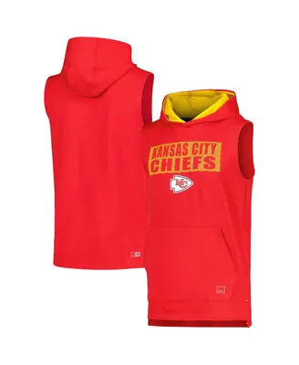 Men's Msx by Michael Strahan Red Kansas City Chiefs Marathon Sleeveless Pullover Hoodie