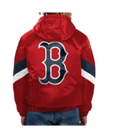 Men's Starter Red Boston Sox Force Play Ii Half-Zip Hooded Jacket