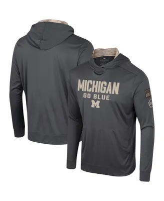 Men's Colosseum Charcoal Michigan Wolverines Oht Military-Inspired Appreciation Long Sleeve Hoodie T-shirt