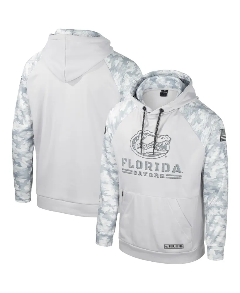 Men's Colosseum Gray Florida Gators Oht Military-Inspired Appreciation Ice Raglan Pullover Hoodie