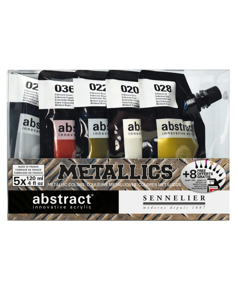 Sennelier Abstract Acrylic Paint Set, 120 ml, Metallic, 5