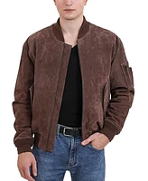 Landing Leathers Men Ma-1 Suede Leather Flight Bomber Jacket