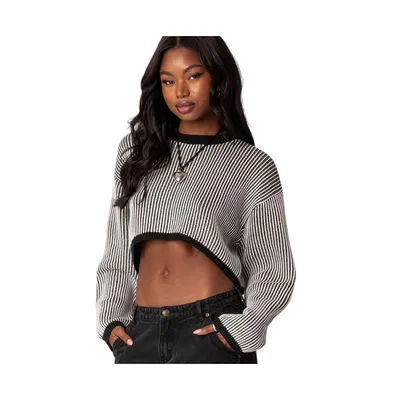 Women's Gwenyth textured cropped sweater - Black-and