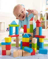 Hape Maple Wood Kids Building 50 Blocks