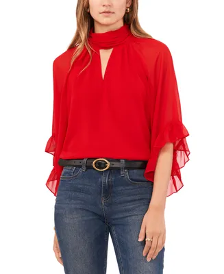 Vince Camuto Cutout Flutter-Sleeve Top