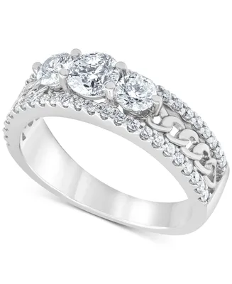 Diamond Three Stone Engagement Ring (1-1/4 ct. t.w.) in 14k White Gold