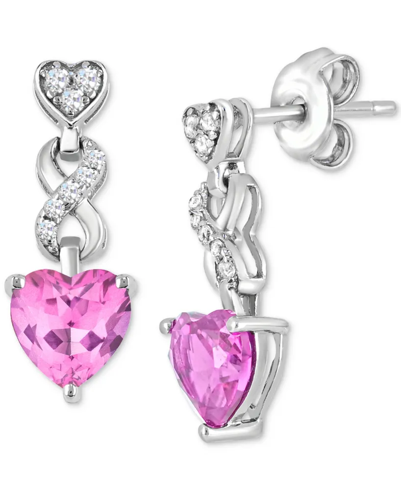 Women's Heart infinity Earrings in Sterling Silver