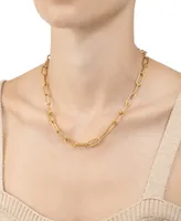 Adornia 14k Gold-Plated Wide Chunky Paperclip Chain 18" Necklace