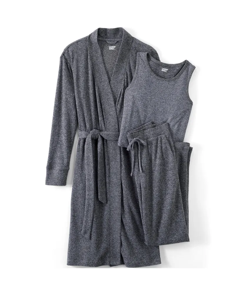 Lands' End Women's Cozy 3 Piece Pajama Set