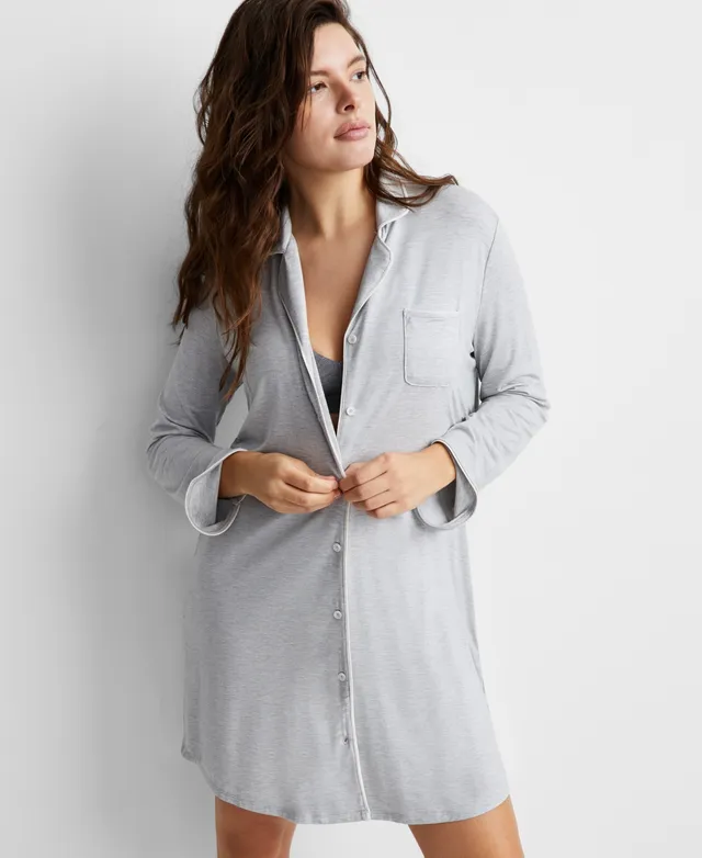 State of Day Women's Notch Collar Sleepshirt Xs-3X, Created for Macy's