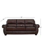 Arther 85" Leather Traditional Sofa