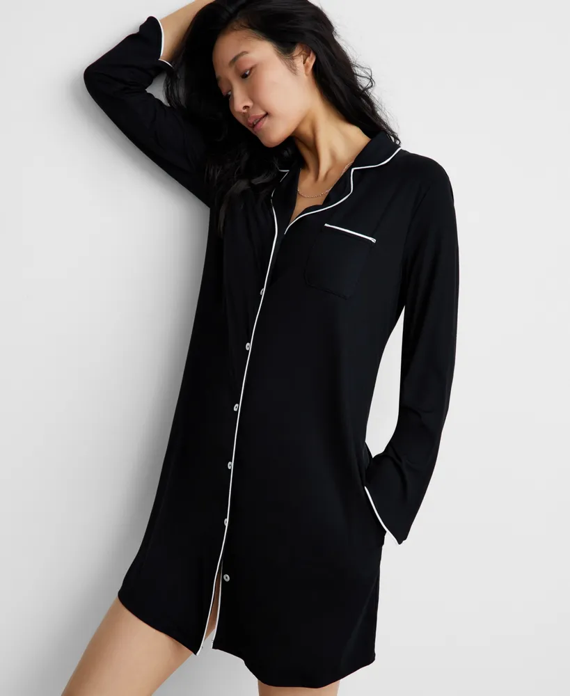 State of Day Women's Notch Collar Sleepshirt Xs-3X