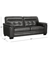 Harrison 87" Leather Traditional Sofa