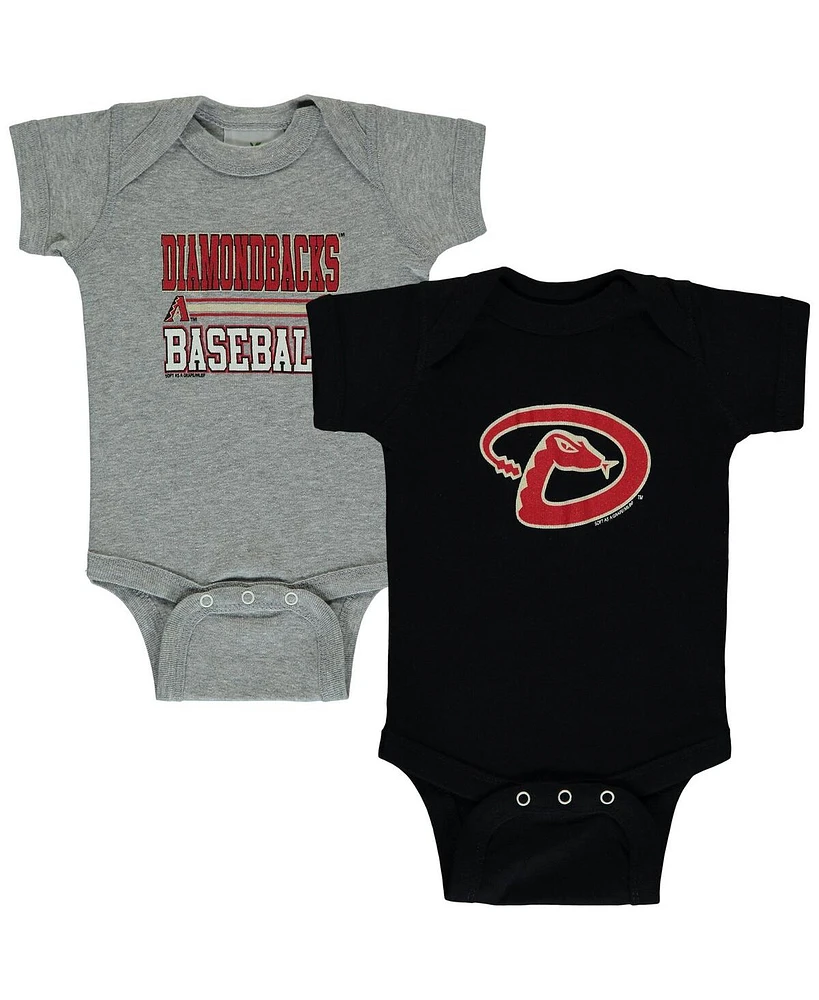 Newborn and Infant Boys and Girls Soft As A Grape Black, Gray Arizona Diamondbacks 2-Piece Body Suit
