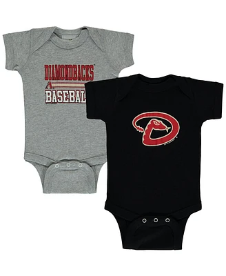 Newborn and Infant Boys and Girls Soft As A Grape Black, Gray Arizona Diamondbacks 2-Piece Body Suit