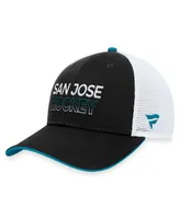 Men's Fanatics Black San Jose Sharks Authentic Pro Rink Trucker Adjustable Hat