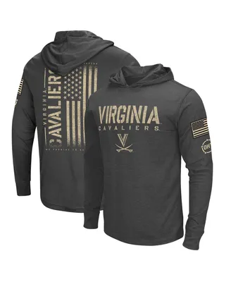 Men's Colosseum Heather Black Distressed Virginia Cavaliers Team Oht Military-Inspired Appreciation Long Sleeve Hoodie