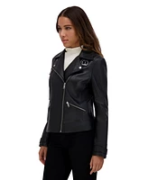 Salla Smooth Asymmetrical Lamb Women's Leather Moto Jacket