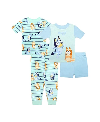Bluey Toddler Boys Top and Pajama, 4 Piece Set