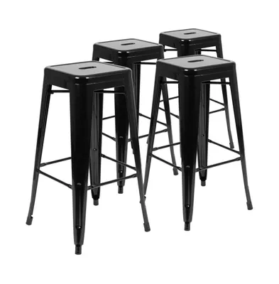 4 Pack 30" High Metal Indoor Bar Stool - Stackable