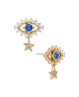 Ava Nadri Cubic Zirconia and Crystal Stone Evil Eye Earrings