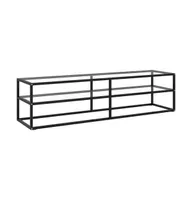 Tv Stand Black with Tempered Glass 63"x15.7"x15.7"