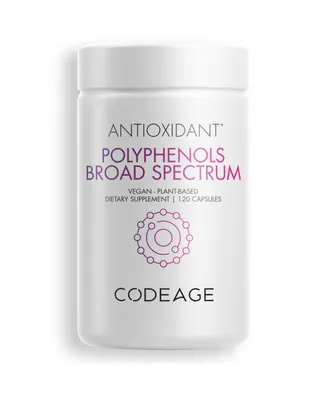 Codeage Polyphenols Broad Spectrum, Superfood, Organic Blueberry, Quercetin, Pomegranate, A ai, 120 ct