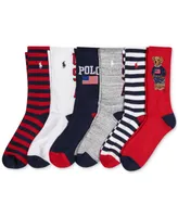 Polo Ralph Lauren Men's Assorted Bear Crew Socks, 6-Pack