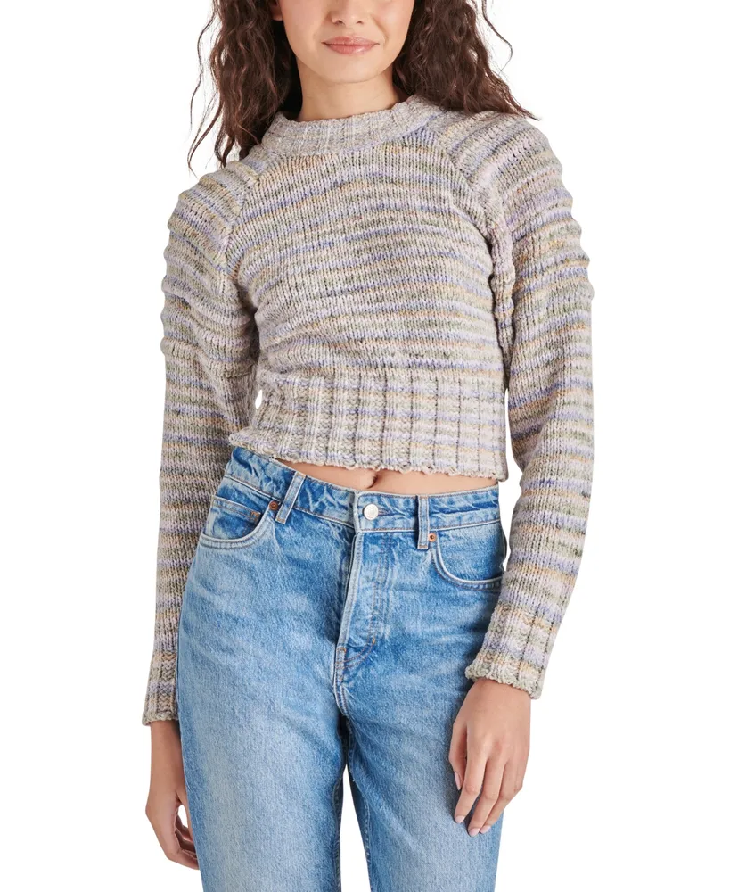 Steve Madden Women's Crewneck Space-Dye Chenille Sweater