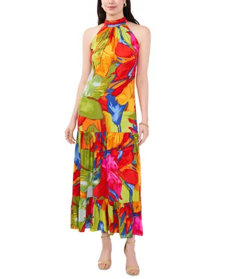 Msk Women's Printed Halter Maxi Dress