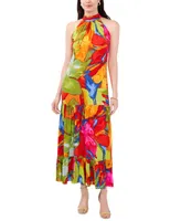 Msk Women's Printed Halter Maxi Dress