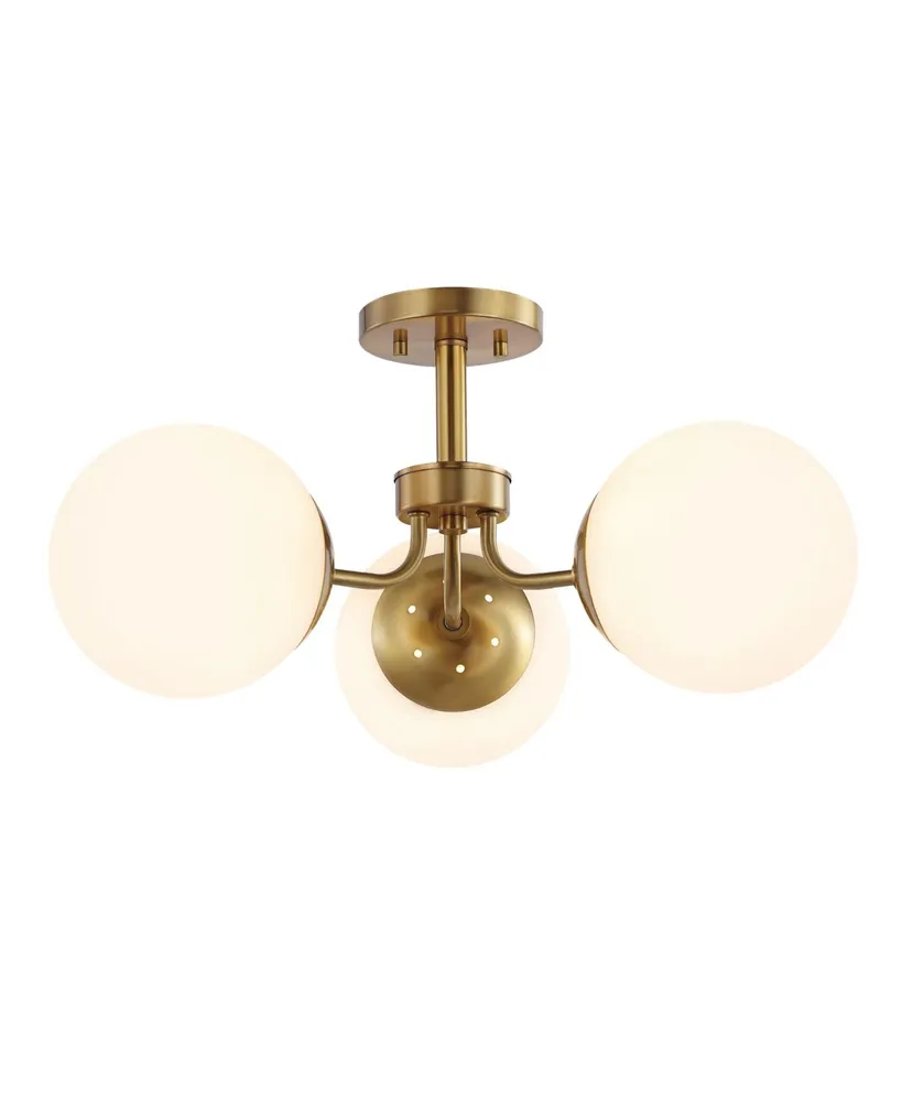 Jonathan Y Marcel Bistro Bohemian Farmhouse Ironfrosted Glass Led Semi Flush Mount