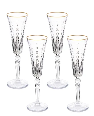 Lorren Home Trends Marilyn Gold-Tone Flutes, Set of 4