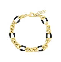 Simona sterling Silver or Gold Plated over silver, Enamel Bracelet