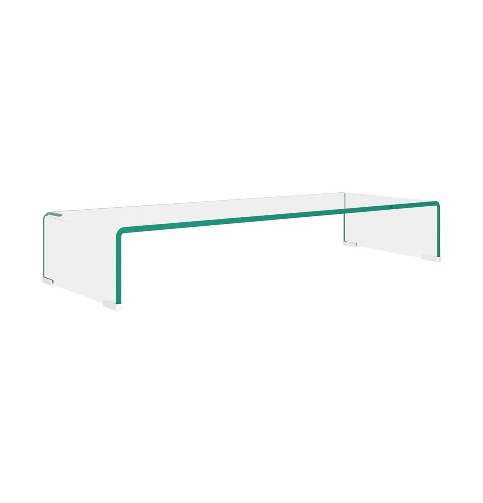vidaXL Tv Stand/Monitor Riser Glass Clear 31.5"x11.8"x5.1"