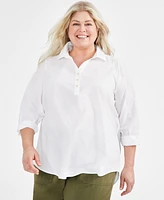 Style & Co Plus Size Perfect Popover Top, Created for Macy's