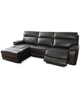 Closeout! Hutchenson 114.5" 3-Pc. Zero Gravity Leather Sectional with 1 Power Recliner and Chaise, Created for Macy's