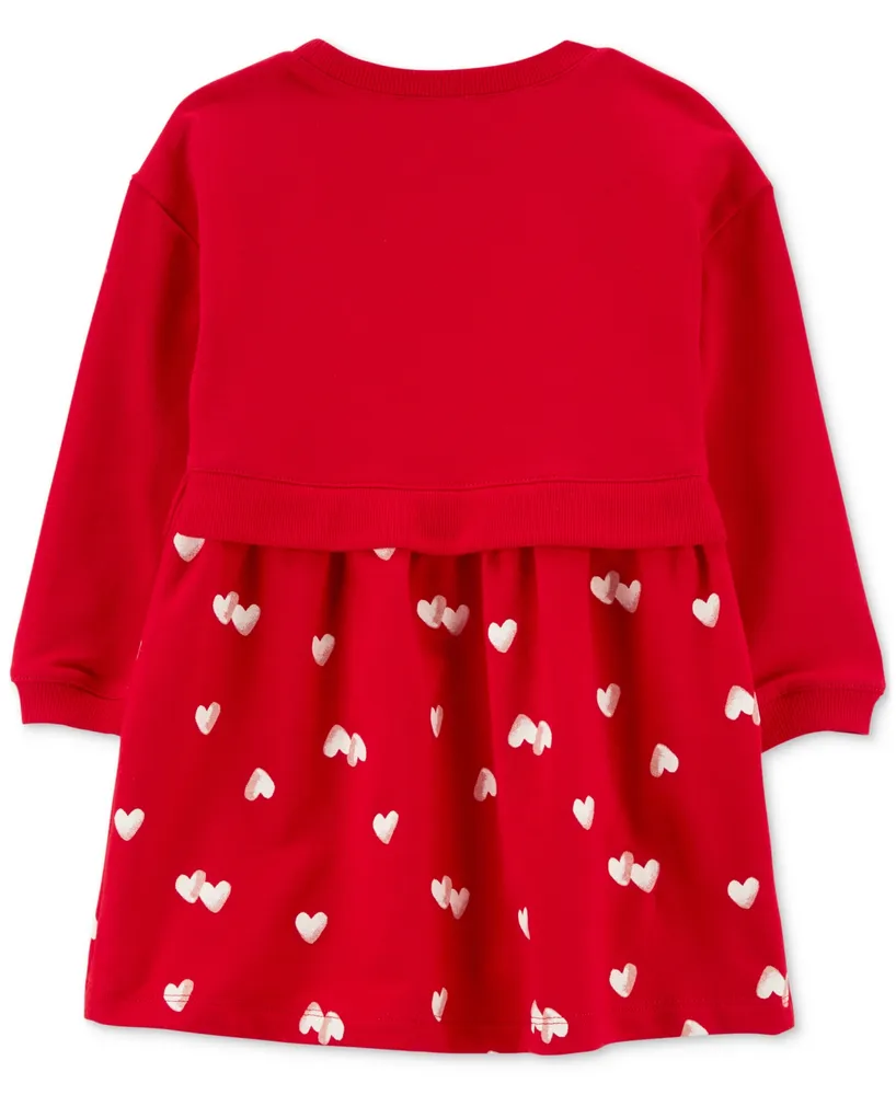 Carter's Toddler Girls Love Hearts Layered-Look Dress with Diaper Cover