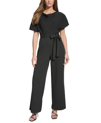 Dkny Women's Cowl-Neck Belted Jumpsuit